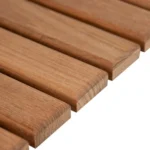Premium 25" Teak Memory Foam Bath Mat with Anti-Slip TPR Modern Design Solid Pattern for Home Bathroom Use – styled in a