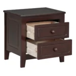 Modern 2-drawer nightstand with eco-friendly MDF and solid wood for bedroom storage