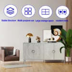 Modern Lacquered 4 Door Wooden Cabinet Sideboard Buffet Server Cabinet Storage Cabinet, for Living Room, Entryway, Hallway - Image 3