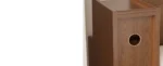 Narrow Solid Walnut Wood Nightstand with 3 Drawers – styled in a modern Nightstands setting