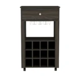 HMS Luxury Espresso Rolling Bar Cart Metal Steel Serving Trolley with Wine Storage for Dining Living Room Restaurant Use - Image 2
