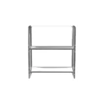 HMS 25 Two-Tier Clear Plastic Bookcase Elegant Design Two-Tiered Bookshelf for Home Office Use – side view