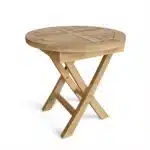 Natural Rounded Solid Wood Folding Outdoor Side Table 20" – close-up detail