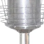 Close-up of Goldoma HMS heater's burner and reflector, highlighting the silver steel material and compact design.