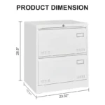 White Filing Cabinets Office Steel Vertical Files Cabinet 2 Drawer Metal Lateral File Cabinet with Lock – styled in a modern