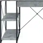 HMS 47" Gray and Black Simple Modern Design Gaming Desk Adjustable Office Computer Table Made of Wood and Metal – styled in