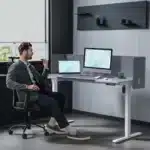 55 X 24 Inch Computer Desk,Office Desk,Standing Desk with Privacy Panel Adjustable Stand up DeskFor Office Desk in US Stock
