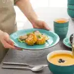 Vancasso Bella-T 16/32/48-Pieces Porcelain Dinnerware Set Vintage Ceramic Plate Set with Dinner Plate,Dessert Plate,Bowl,Mug