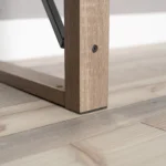 HMS 44" Solid Oak and Black Wood Industrial Design Style Convertible and Stable Computer Desk with Metal Sled for Office Use
