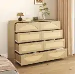 Natural Finish 8-Drawer Solid Oak Dresser – side view