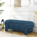 Goldoma linen storage bench in yellow with cushioned seat and hidden storage compartment