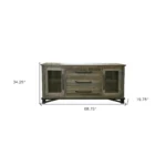 HMS 69 Brown Solid and Manufactured Wood Distressed Buffet Table Kitchen Furniture - Image 5