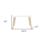 Goldoma 30" White and Natural Solid Wood Dining Table with Sintered Stone Top – base detail