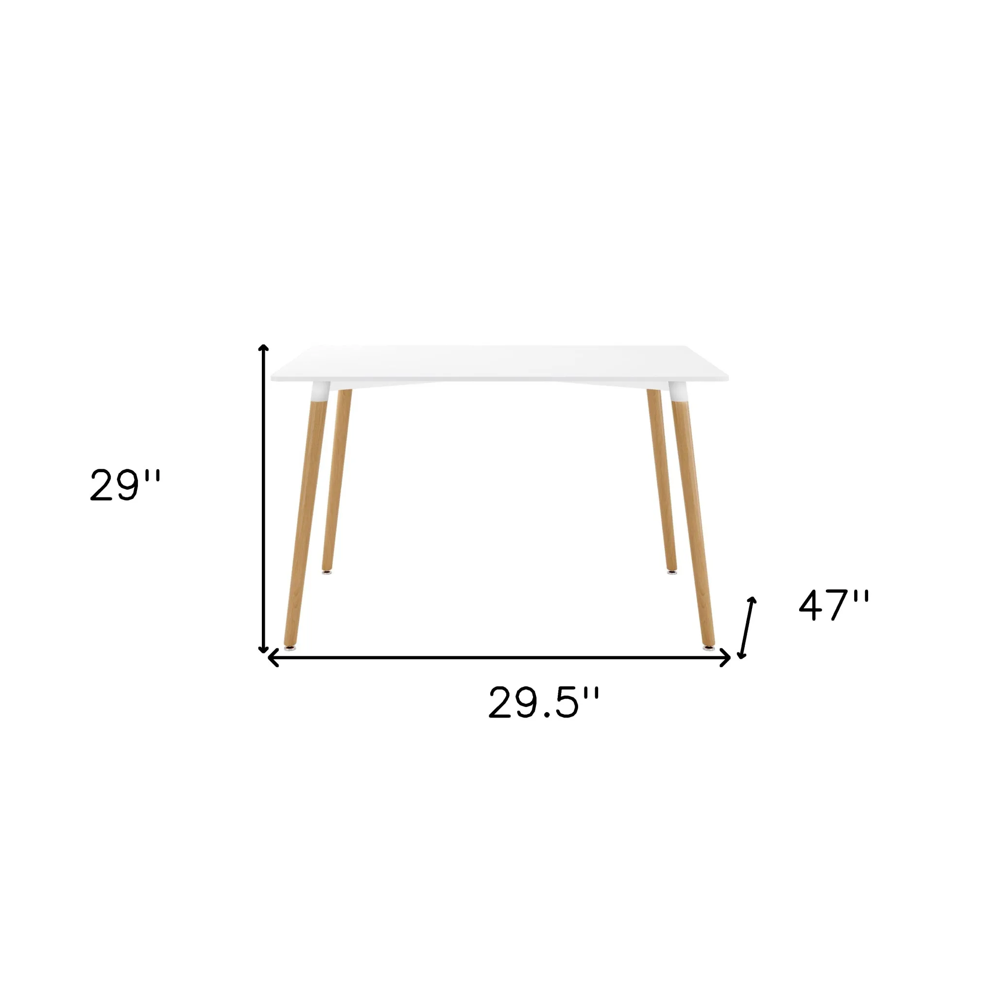 Goldoma 30" White and Natural Solid Wood Dining Table with Sintered Stone Top