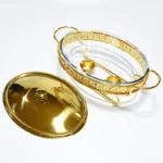 Stainless Steel Glass Serving Dish hot pot small chafing dish Food Warmer Buffet Luxury Golden Oval Hotel Wedding Chafing Dish - Image 24