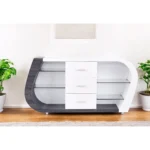 HMS White and Grey Multi-Tone Steel Scrap Buffet with 3 Drawers