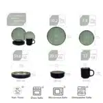 Super September Hot Selling 20 Pcs Reactive Glaze Bubble Green Ceramic Dinnerware Sets Stoneware Nordic Shape Dinner Set