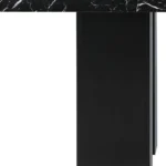 70 inch black faux marble double pedestal dining table - Goldoma