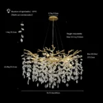 Modern Tree Branch Chandelier Crystal Chandeliers for Dining Room Farmhouse Snowflake Chandelier for Living Room Kitchen