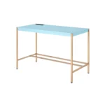 HMS 42" Baby Blue and Gold Writing Desk Elegant Computer Desk with Stylish Color Scheme – close-up detail