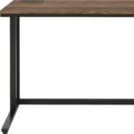 HMS 47" Brown and Black Writing Desk Elegant Computer Desk with Comfortable Size for Home or Office Use – top view