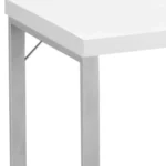 HMS 24" Foldable Portable Storage Computer Desk Simple Design Gaming Desk for Bedroom Office Desk with White Silver Color