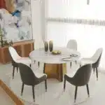 Pandora Round Sintered Stone Dining Table with Rotating Top - 6 Seater – close-up detail