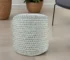 Goldoma 20" Blue Polyester Round Geometric Pouf Ottoman - Indoor Outdoor Stool