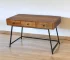 HMS 47" Solid Wood Writing Desk in Natural and Black with Three Drawers-for Office Use