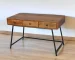 HMS 47" Solid Wood Writing Desk in Natural and Black with Three Drawers-for Office Use