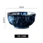 Ceramic Dinner Plates and Bowls, Blue Dishes, Creative Japanese Retro Kiln Changed Tableware Set, Dinnerware – base detail