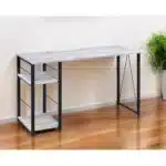 HMS 47" Antiqued White Computer Desk with Black Writing Elegant and Functional Office Furniture