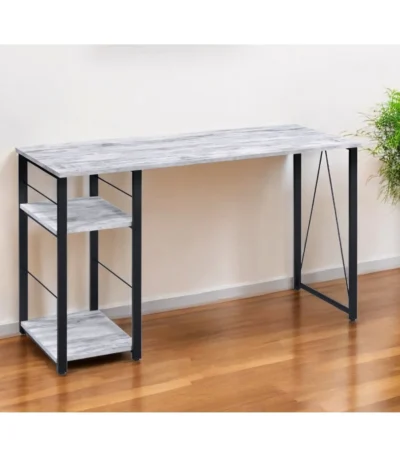 HMS 47" Antiqued White Computer Desk with Black Writing Elegant and Functional Office Furniture