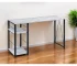HMS 47" Antiqued White Computer Desk with Black Writing Elegant and Functional Office Furniture