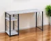 HMS 47" Antiqued White Computer Desk with Black Writing Elegant and Functional Office Furniture