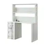 HMS 47" White Metal Computer Desk with Comfortable Writing Surface – side view