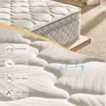 Goldoma pocket spring memory foam mattress with removable cover, medium firmness, on a bed frame