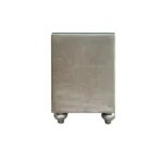 Goldoma Beige 2-Drawer Nightstand with Quilted Design and Glass Top – styled in a modern Nightstands setting