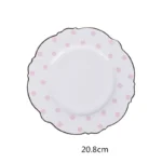 Brief Tableware Gold Edge Irregular Ceramic Plate Floral Shape Porcelain Steak Salad Dessert Dish Tray Household Dinner