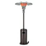 HMS 40000 BTU Bronze Steel Propane Patio Heater Standing Cylindrical Pole Design for Outdoor Use