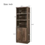 Rustic Brown FCJ 1-Door Bookshelf with USB Port 3-Open Bookshelves for Home Office or Hotel Use – styled in a modern Office