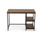 HMS 42" Chestnut and Black Solid Wood and Metal Computer Desk – top view