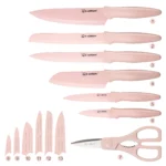 13 Piece Pink Professional Chef Knife Set Carbon Steel Scissors Knife Kitchen Set for Home – base detail
