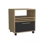Vance 20" High One Drawer Nightstand with Casters – Natural Oak – side view