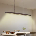 US Stock Free Shipping 51" Wood Linear LED Pendant Light Dimmable 36W Walnut Dining Table Pool Table Kitchen Island Fixture