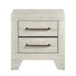 Gray oak nightstand with 2 drawers and rustic finish from Goldoma