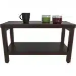 HMS Rectangular Teak Bathroom Shelf Shower Stool or Bench with Brown Finish for Your Modern Bathroom – top view