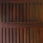 hms 23" Dark Brown Teak Slat Bath Mat – top view