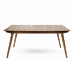 69-inch solid wood outdoor dining table with slatted rectangular top, perfect for patio dining