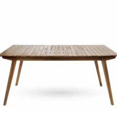 69-inch solid wood outdoor dining table with slatted rectangular top, perfect for patio dining